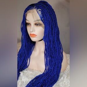Vibrant Blue Braided Wig